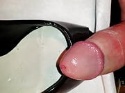 Cum on black open toe