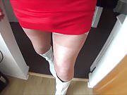 Red Skirt Stockings and Boots