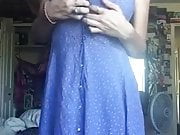 Blue dress off