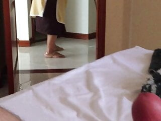 Hotel Granny, Masturbating, Dick Flash Granny, Handjob