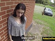 Amateur UK broad fucked by dodgy cop outdoors
