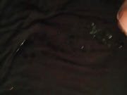 Peter North style cumshot on my black sheets. MASSIVE LOAD