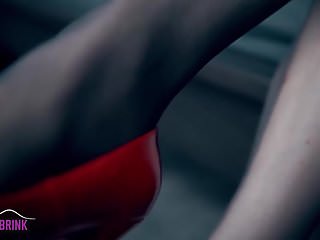 Red Shoes, Stocked, Foot Fetish, Stockings