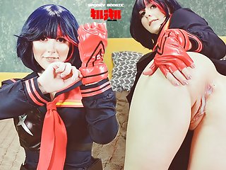 Ryuko Matoi was fucked by Naked Teacher in all holes until anal creampie - Cosplay KLK Spooky Boogie