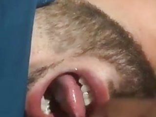 Shemale cums on partners mouth...