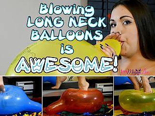 Blowing LONG NECK BALLOONS is Awesome - ImMeganLive