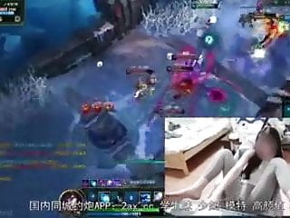 Solo Chinese girl gets wet after playing a game