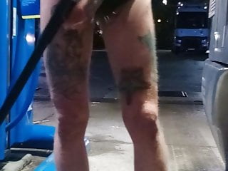 At The Filling Station With Shorts And Ripped Ass...