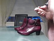Cum in wifes wine red ankle boot