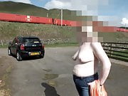 Sharron Topless at the Tracks