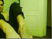 Straight guys feet on webcam #328