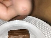 Cum on Ritter Sport and eating it