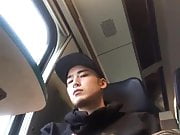 young pierced Asian gets bored in train (34'')