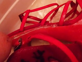 Pissing Sex Red Suede Heels From Mrmessyshoes