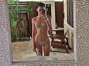 'Kendall J.' in leopard print bikini, selfie