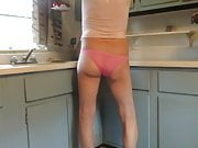 Male slut in his little pink panties.
