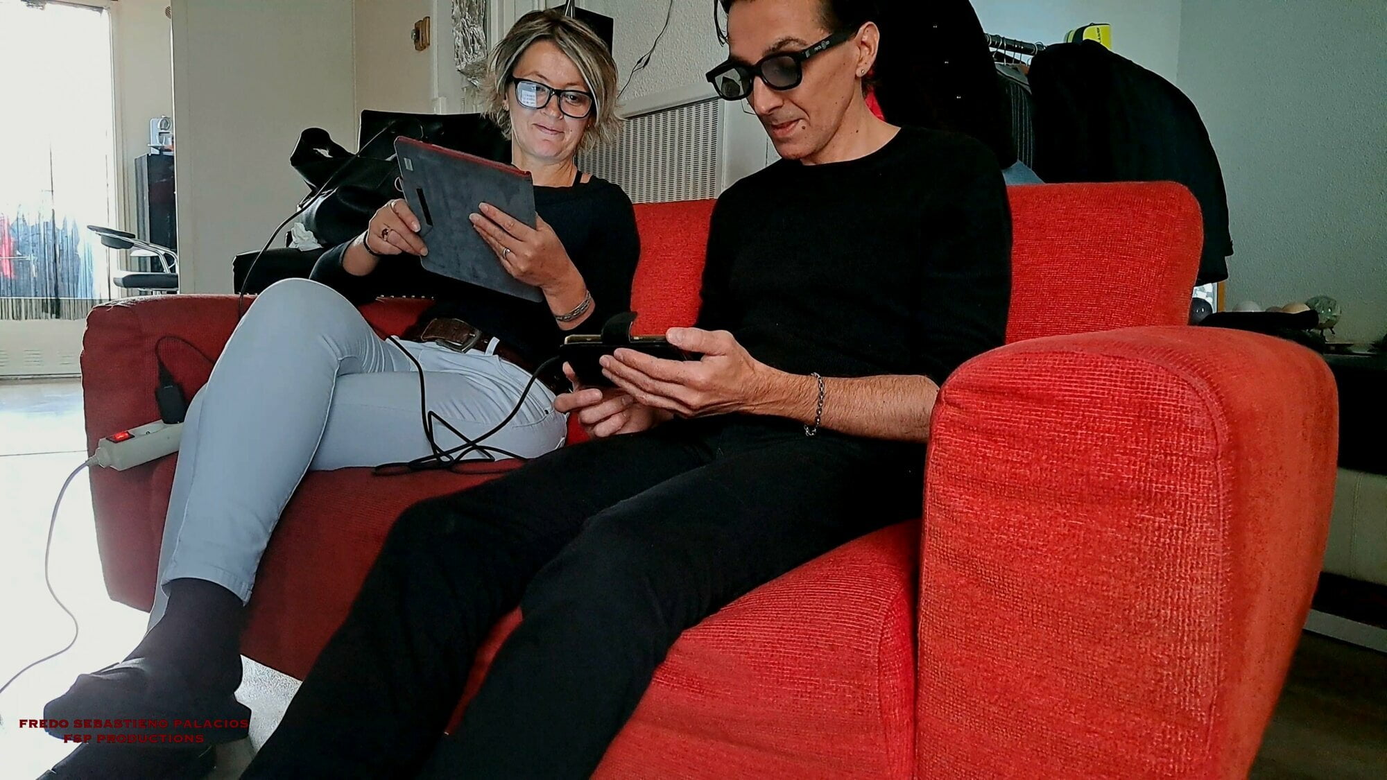 Step dad comes home - while step mom jerks step son's cock on the couch