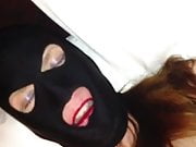 Ex wearing mask , handcuffed and using toy on her 