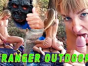 Russian Travel Girl caught by a stranger in the forest 