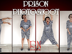 Photographing in prison. The detained lady is a prisoner of the prison. She is made to undress on camera. Cosplay. 1