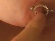 Amy teasing me with her nipple  piercing