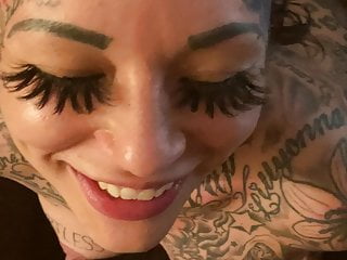  video: Tattooed beauty gets first massive facial