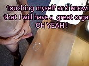 cumshooting in front of a mirror