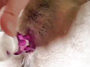 Hairy pussy playing closeup 