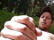 Me cumming outside on the lawn