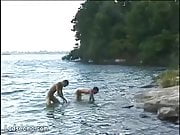 Steamy gay sex on the lake shore