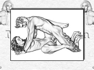 Erotic Drawings Of Marc Blanton - Nymphs And Satyr
