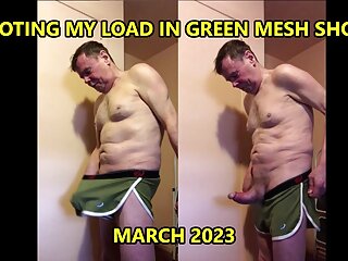 03-28-2023 Cum Through Green Mesh Shorts