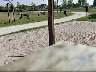  video: Teacher Jerks off a Student's Cock in a public park – Risky Sex