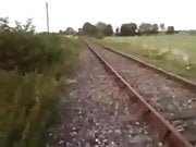 Train track wank and cum