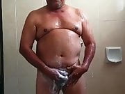 Mexican dad showering 