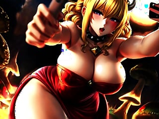 Hentai KI generated Anime Peach Super Mario! show Blowjoibs with Huge boobs and Mushrooms