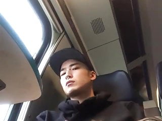 young pierced Asian gets bored in train (34&#039;&#039;)