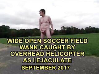 Low Flying Helicopter Sees Me While I Jerk Off With Vibrator In Ass At Sports Field 09-17