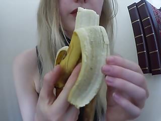 Blond, Amateur, Banana Eating, Banana