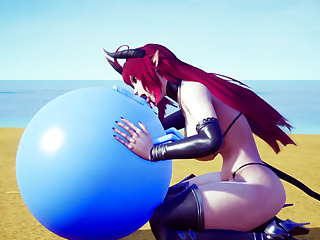 Demon Girl Sucking Off A Bouncing Ball