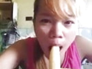 Filipina, Sucking, Banana, Filipinas