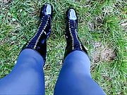 Rubberdoll Monique - Wearing the new hooker high heels