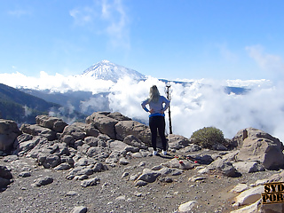 Horny Blonde Slut At Volcano Teide In Tenerife...