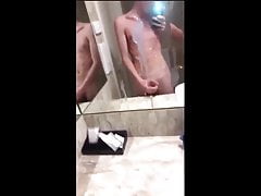 Horny step brother cum in bathroom