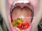 Mouth Fetish - Vyxen Eatting Gummy Bears Video 3