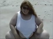 SSBBW bounces on ball and bangs a black guy