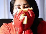 Red Latex Glove Fetish Asmr