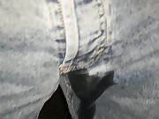 Pissing peeing piss on trousers jeans
