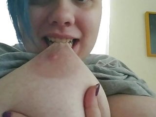 Biting my huge fat tits Michelle Bird 