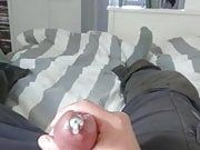 Cum with penis plug and cock ring